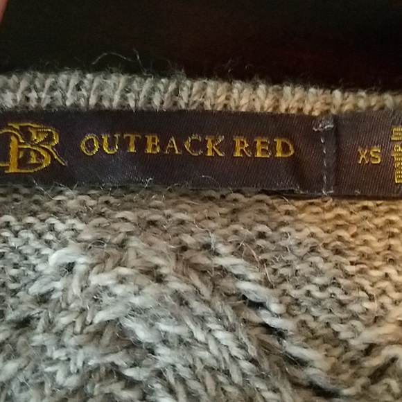 Outback Red Gray Color block Long sleeve Sweater - Picture 2 of 6